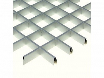 Потолок грильято 75х75 ( выс.40/шир.10) эконом металлик А907